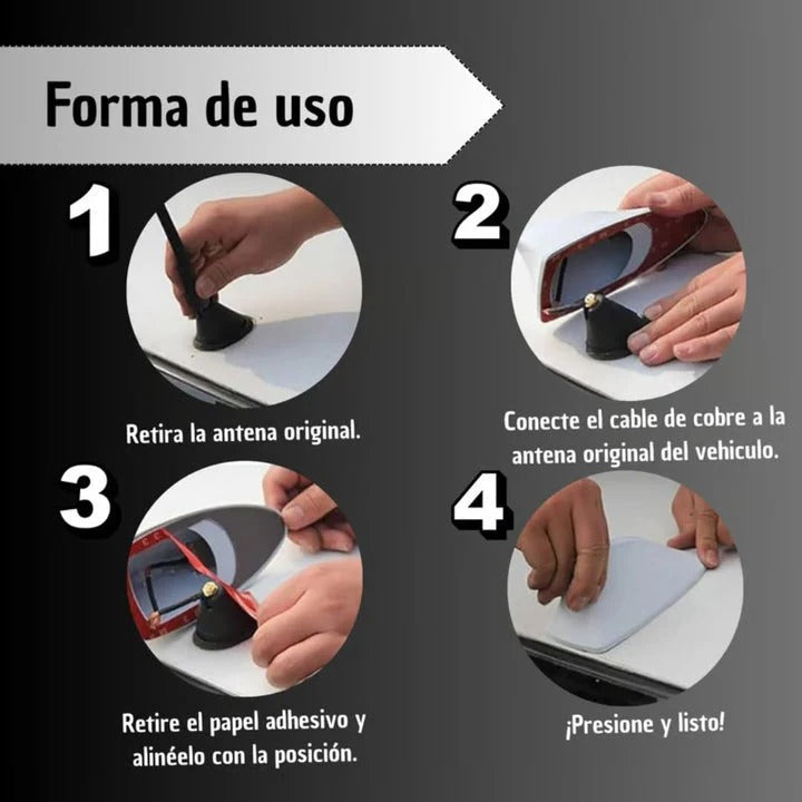 Antena Aleta Tiburón Auto Diseño aerodinámico y señal superior