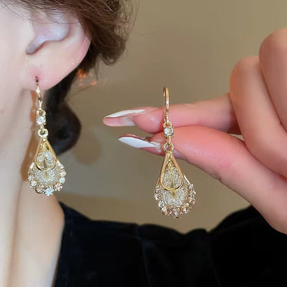 ¡DE MODA! PENDIENTES AMATISTA GOLDEN