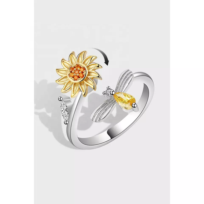 ¡LO ULTIMO! ANILLO DE GIRASOL GIRATORIO ✨✨✨