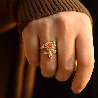 ¡LO ULTIMO! ANILLO DE GIRASOL GIRATORIO ✨✨✨